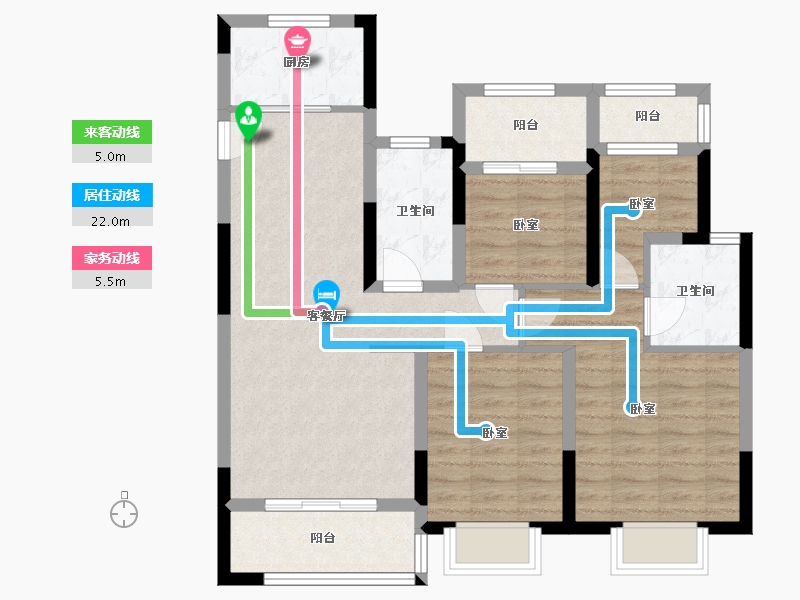 浙江省-宁波市-首开龙湖·春江郦城-86.20-户型库-动静线