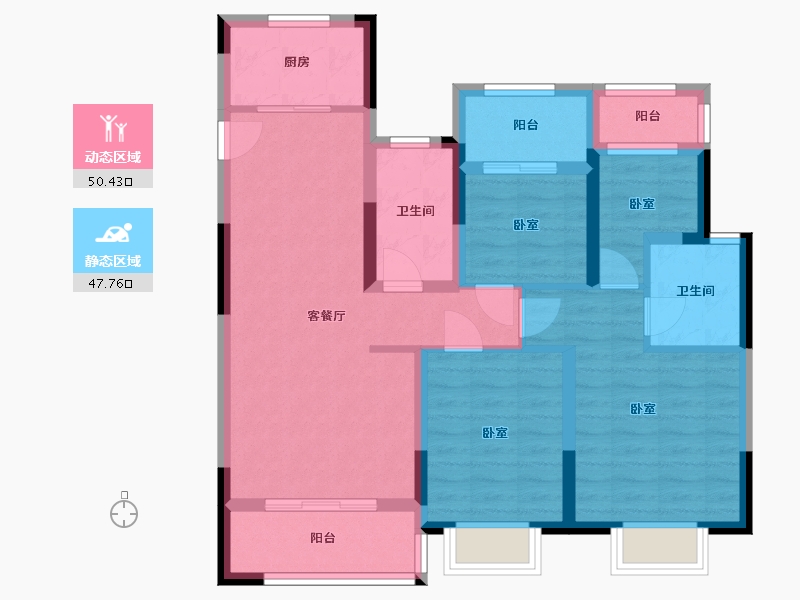 浙江省-宁波市-首开龙湖·春江郦城-86.20-户型库-动静分区