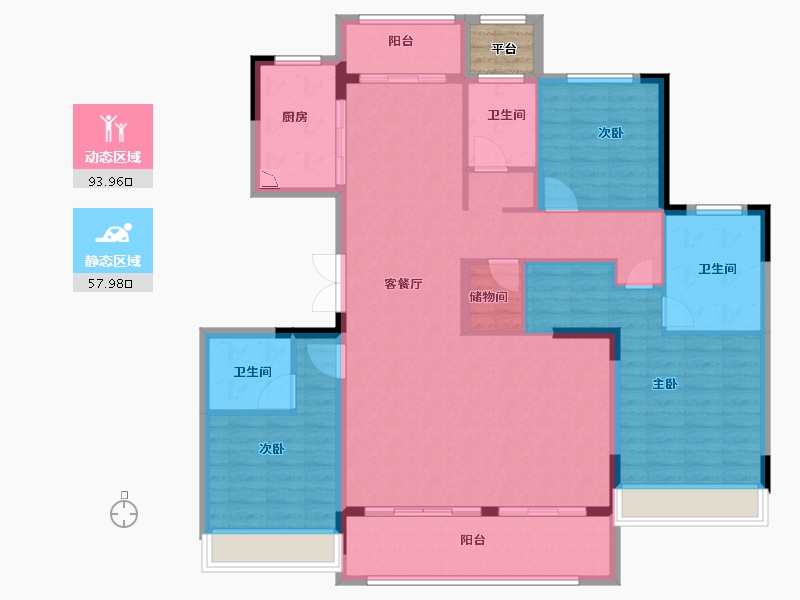 江苏省-徐州市-东方兰园-140.00-户型库-动静分区