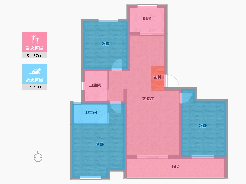 安徽省-滁州市-湖畔花园-89.00-户型库-动静分区