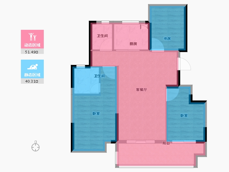 安徽省-合肥市-四季春晓-82.01-户型库-动静分区