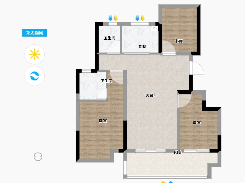 安徽省-合肥市-四季春晓-82.01-户型库-采光通风