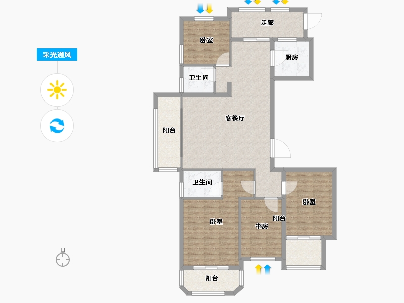 福建省-福州市-金辉淮安国际住区-119.00-户型库-采光通风