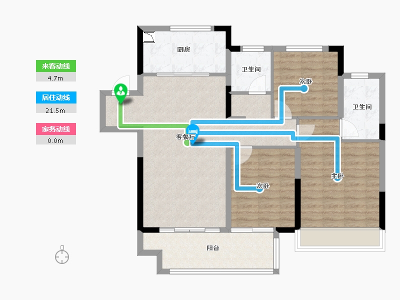 江苏省-徐州市-绿地国际产业新城-93.00-户型库-动静线