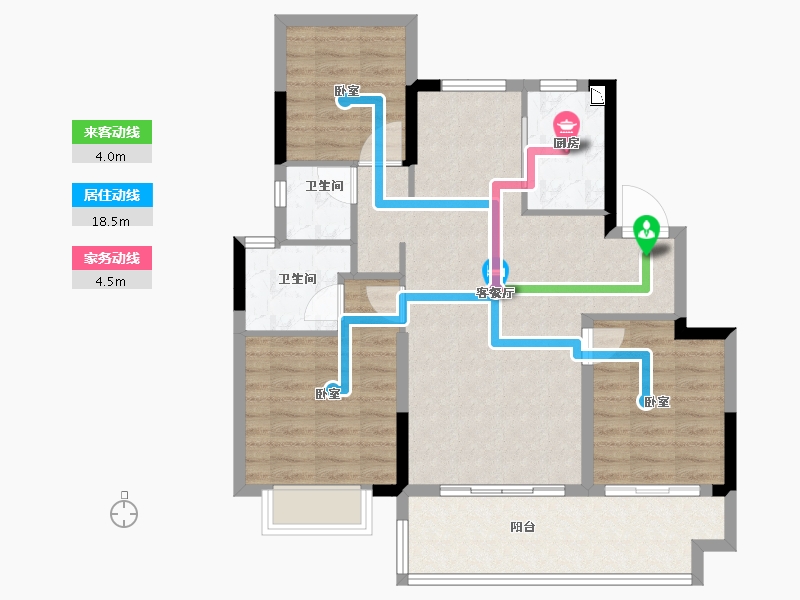 安徽省-合肥市-中梁世茂十里晴川-86.00-户型库-动静线