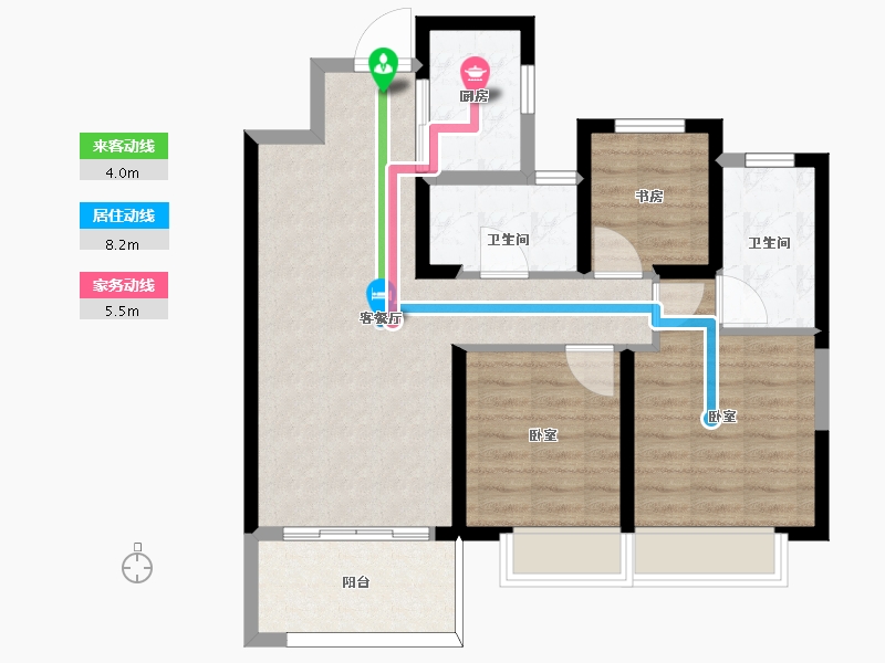 陕西省-宝鸡市-三迪金域高新-78.00-户型库-动静线