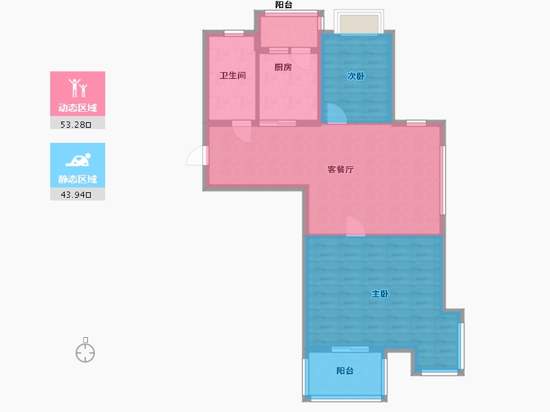 江苏省-淮安市-海通花园银座-87.86-户型库-动静分区