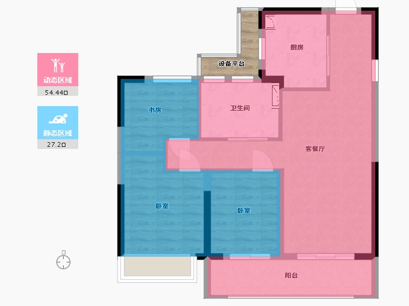 浙江省-宁波市-万科·东潮之滨-75.71-户型库-动静分区