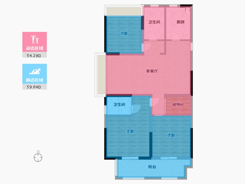 江苏省-淮安市-天生赢家二期-102.01-户型库-动静分区