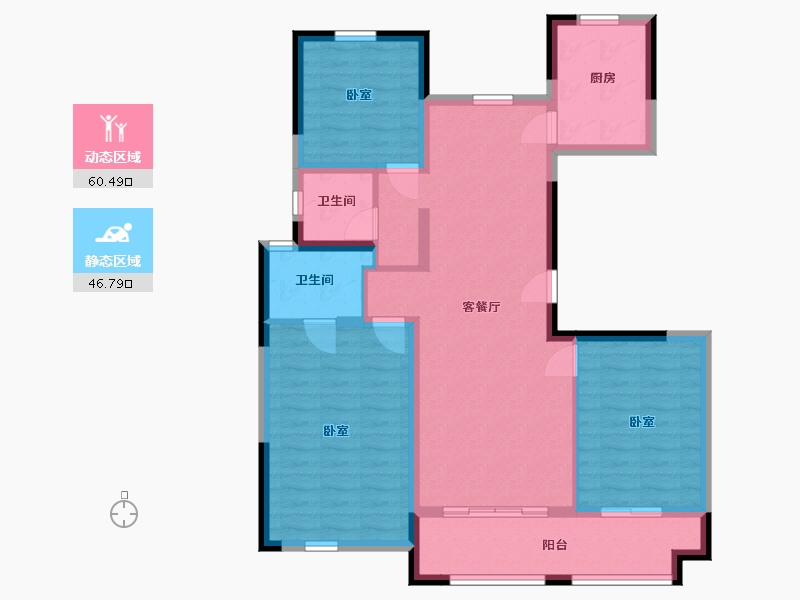 浙江省-嘉兴市-旭辉招商·嘉樾府-96.01-户型库-动静分区