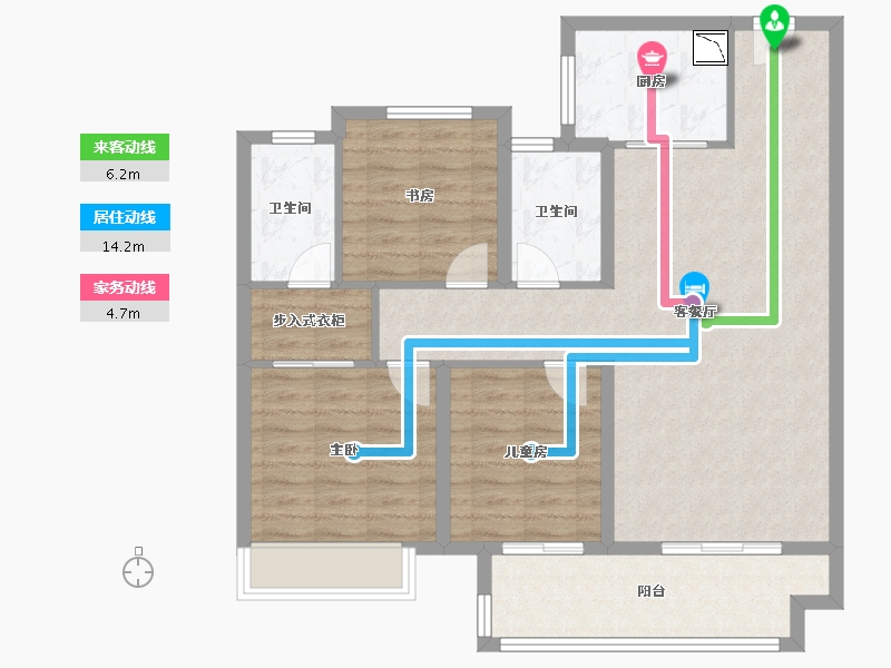 江苏省-徐州市-万科·翡翠之光-94.01-户型库-动静线