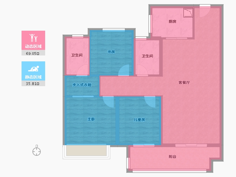 江苏省-徐州市-万科·翡翠之光-94.01-户型库-动静分区