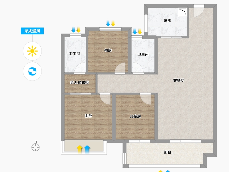 江苏省-徐州市-万科·翡翠之光-94.01-户型库-采光通风