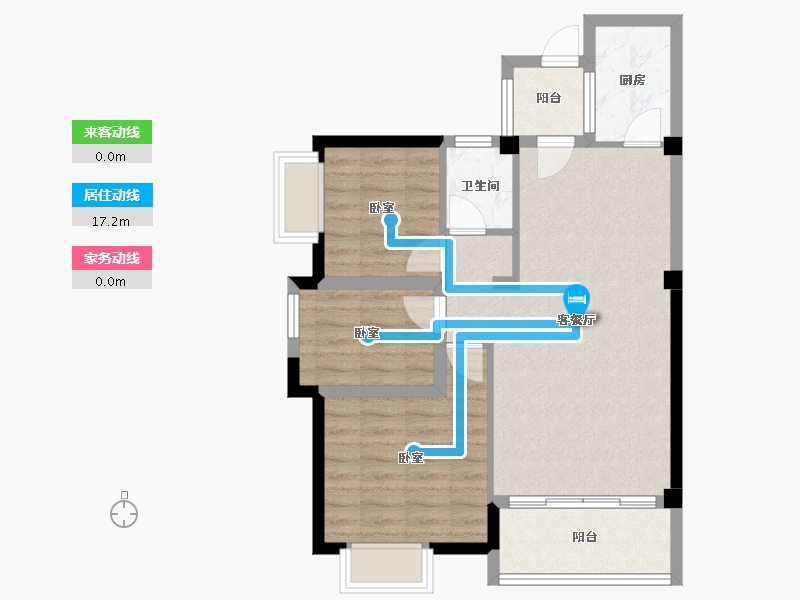 福建省-福州市-旗山领秀-70.99-户型库-动静线