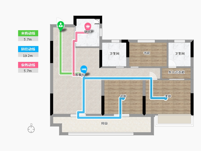 江苏省-淮安市-天生赢家二期-92.00-户型库-动静线