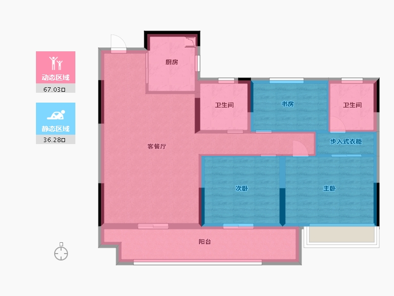 江苏省-淮安市-天生赢家二期-92.00-户型库-动静分区