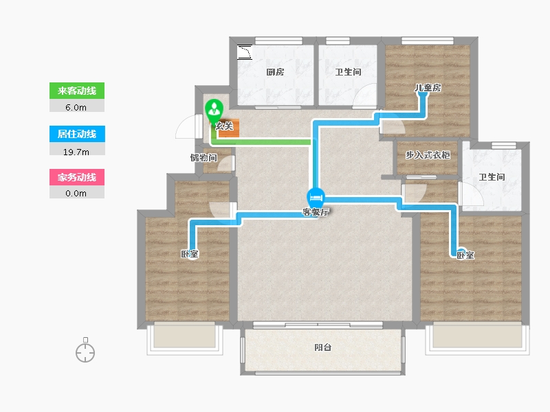 浙江省-宁波市-万科翰林甲第-97.55-户型库-动静线