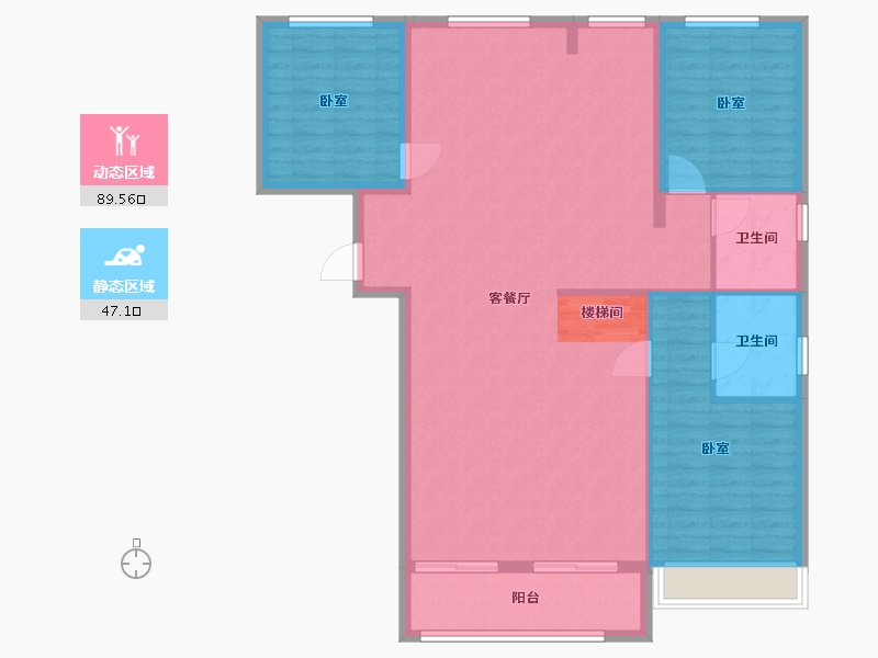 浙江省-温州市-乐清置信原墅-126.00-户型库-动静分区