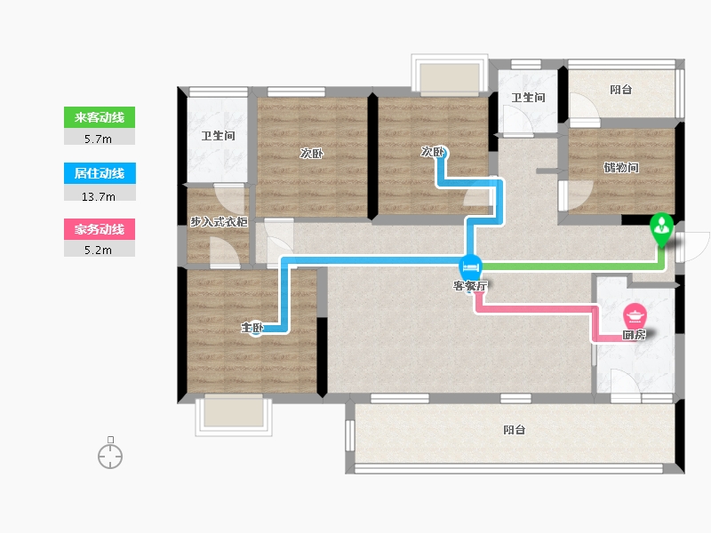 四川省-成都市-天立世纪华府-106.24-户型库-动静线