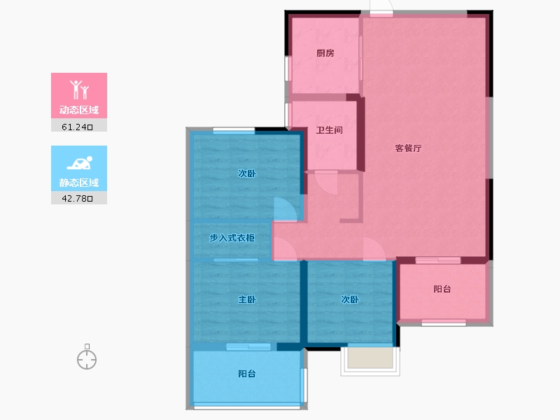 江苏省-淮安市-建华观园-公园道-93.34-户型库-动静分区