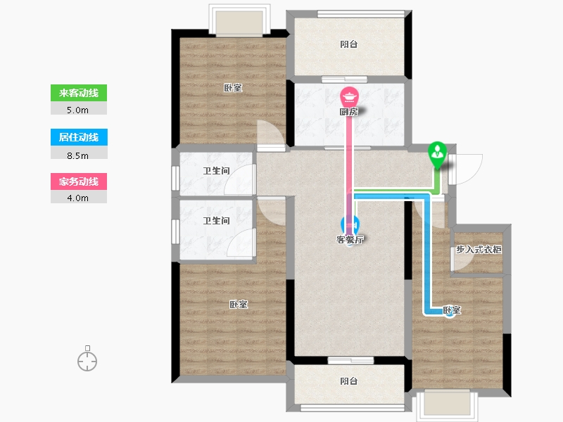 江苏省-扬州市-宏云东悦府-99.63-户型库-动静线