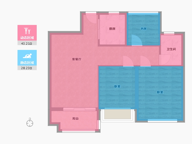 浙江省-杭州市-德信海德公园-64.01-户型库-动静分区