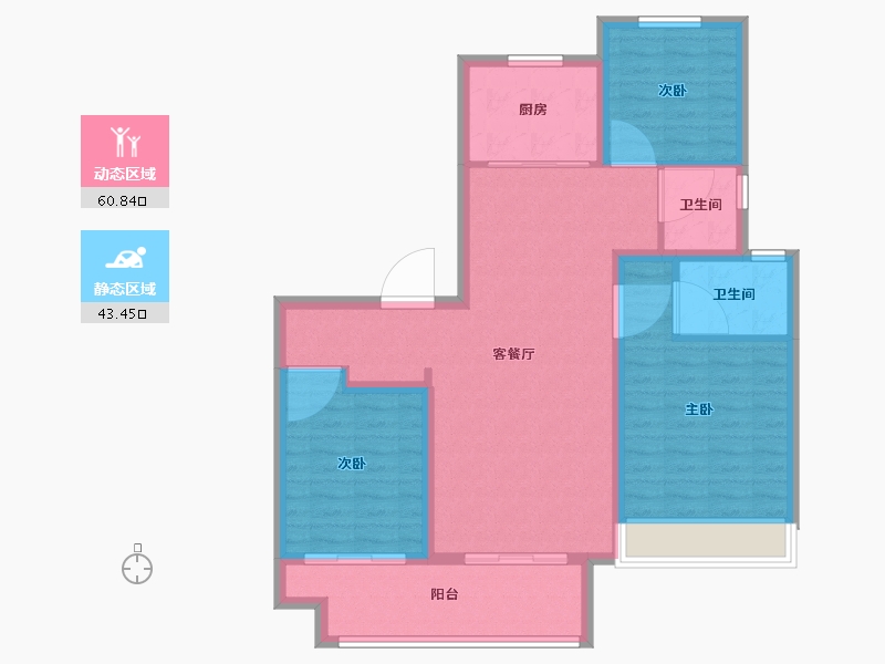 江苏省-徐州市-融创潮启东郡-94.00-户型库-动静分区