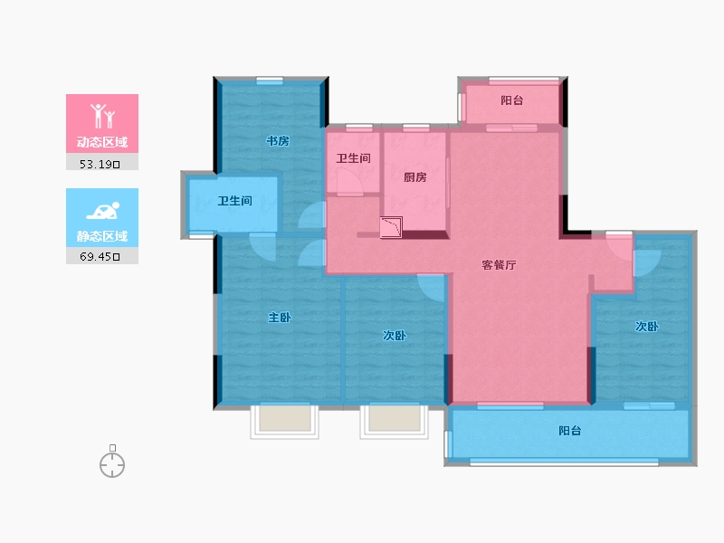 江苏省-南通市-濠悦府-110.00-户型库-动静分区