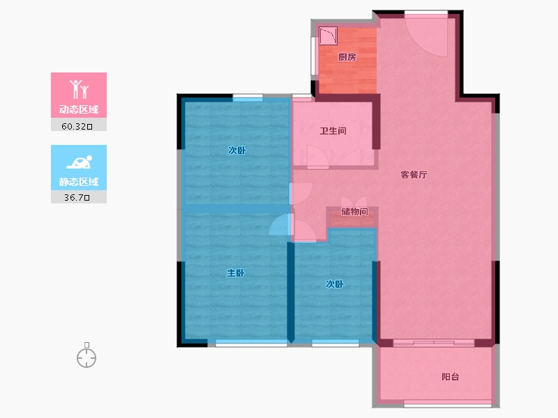 江苏省-盐城市-万泰时代城-87.20-户型库-动静分区