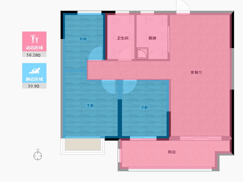 江苏省-徐州市-东方兰园-78.00-户型库-动静分区