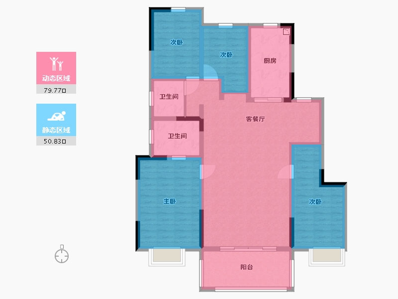 江苏省-淮安市-新城悦隽学府-116.79-户型库-动静分区