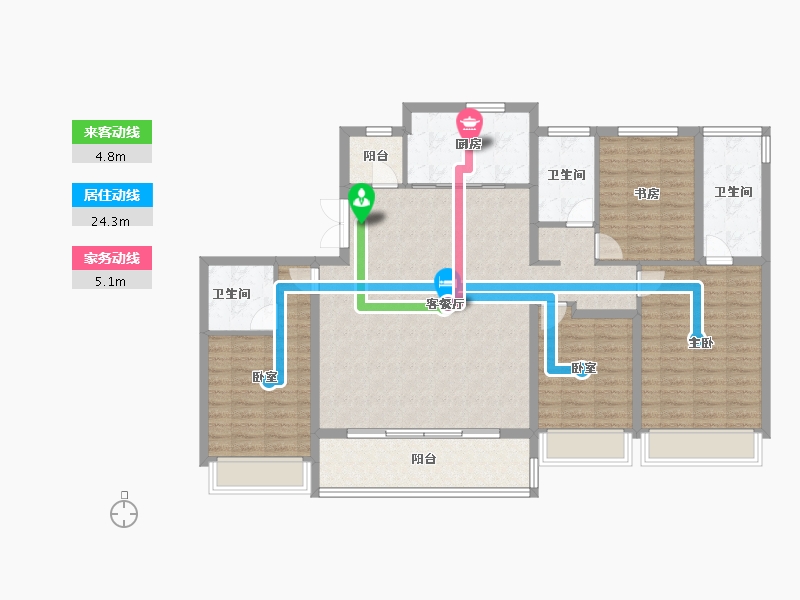 江苏省-苏州市-锦上和风华苑-132.00-户型库-动静线