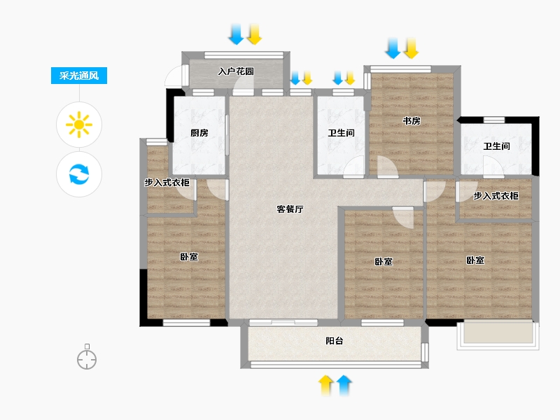 浙江省-宁波市-万年卡美丽亚-112.00-户型库-采光通风