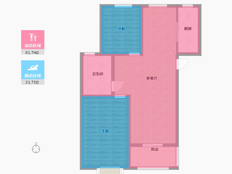 江苏省-淮安市-杉杉东方世纪城-84.00-户型库-动静分区