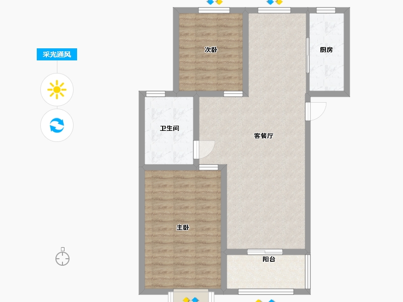 江苏省-淮安市-杉杉东方世纪城-84.00-户型库-采光通风