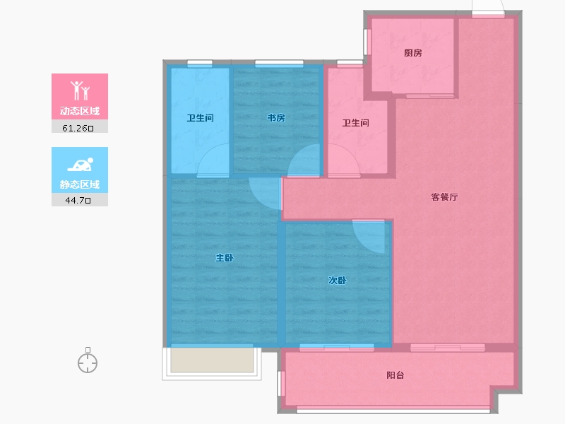 江苏省-徐州市-益兴·康馨名樾-96.00-户型库-动静分区