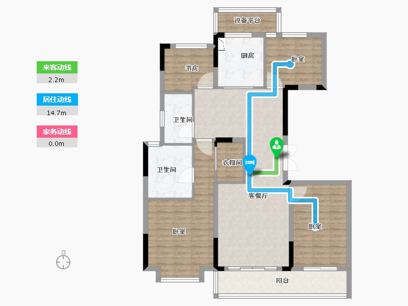 浙江省-金华市-绿地朝阳门-118.00-户型库-动静线