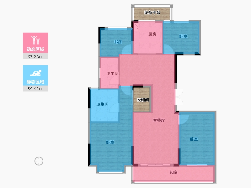 浙江省-金华市-绿地朝阳门-118.00-户型库-动静分区