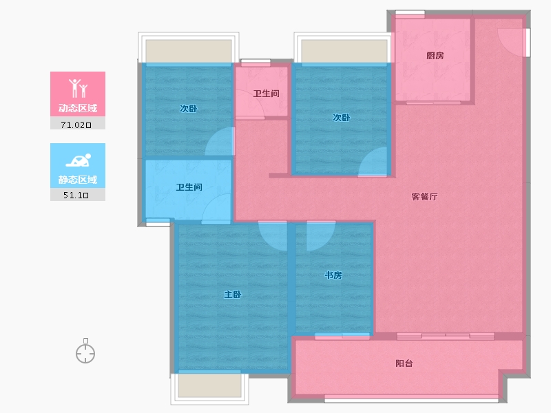 江苏省-徐州市-益兴·康馨名樾-111.00-户型库-动静分区