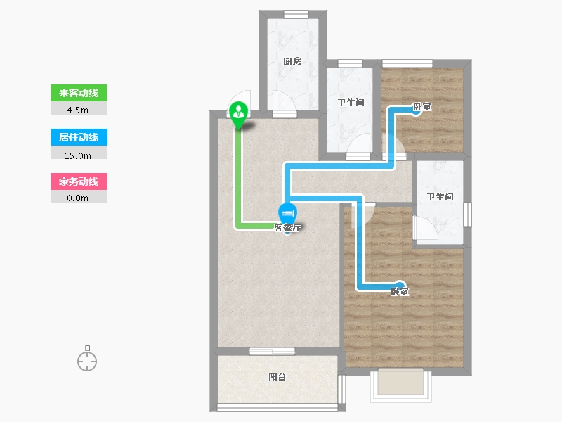 浙江省-杭州市-凤凰府邸-72.00-户型库-动静线