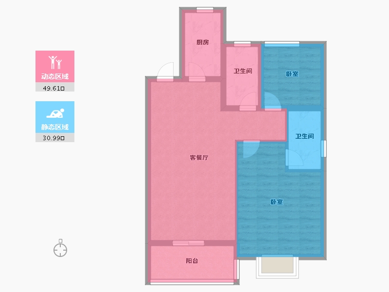 浙江省-杭州市-凤凰府邸-72.00-户型库-动静分区