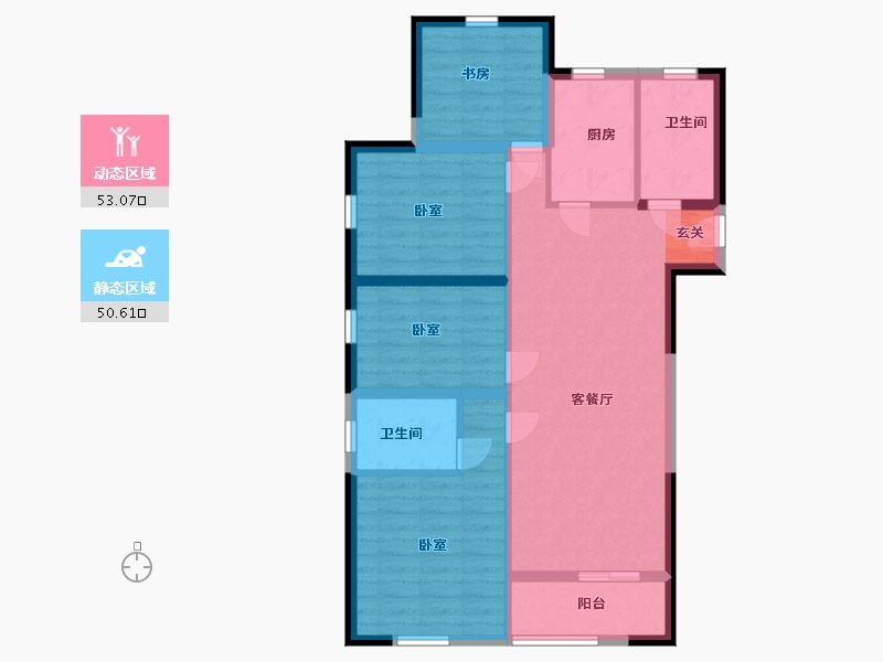 浙江省-嘉兴市-福晟天地-93.00-户型库-动静分区