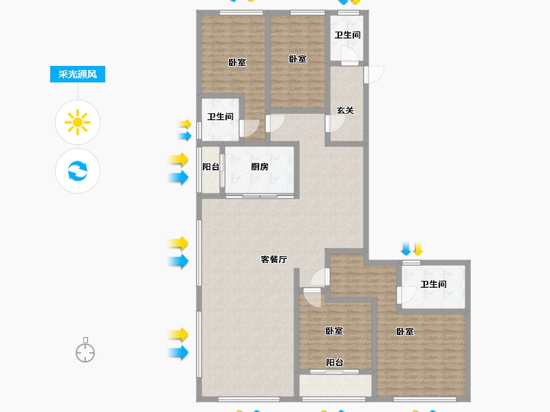 浙江省-宁波市-嘉宸府-176.01-户型库-采光通风