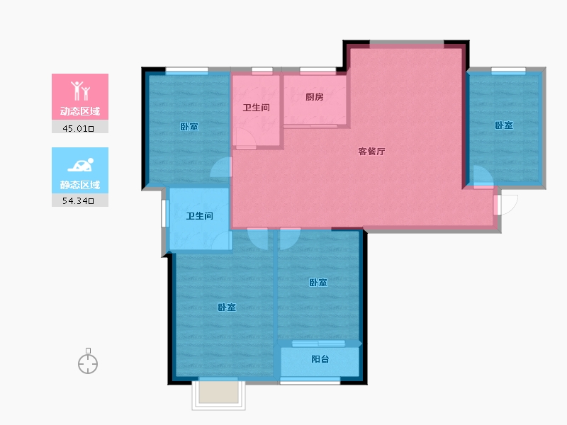 福建省-福州市-旗山领秀-90.00-户型库-动静分区