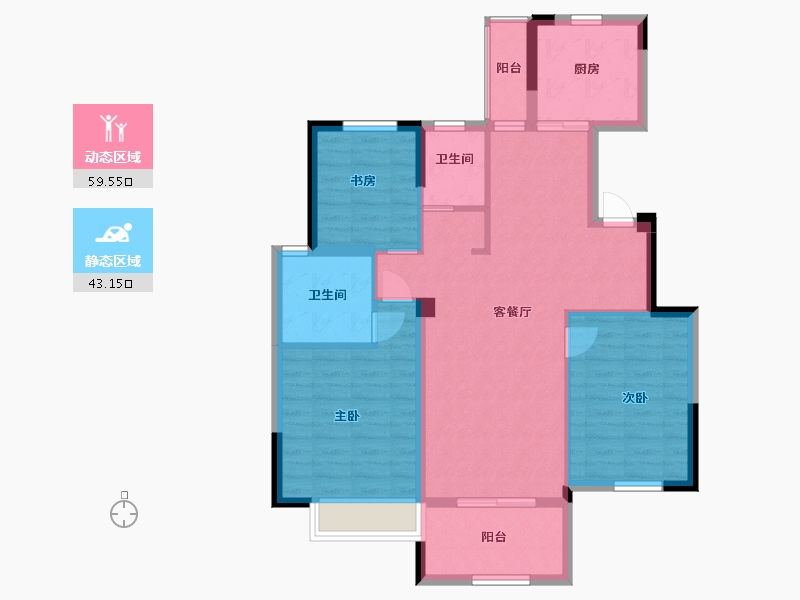 江苏省-淮安市-云河湾一期商铺-92.12-户型库-动静分区