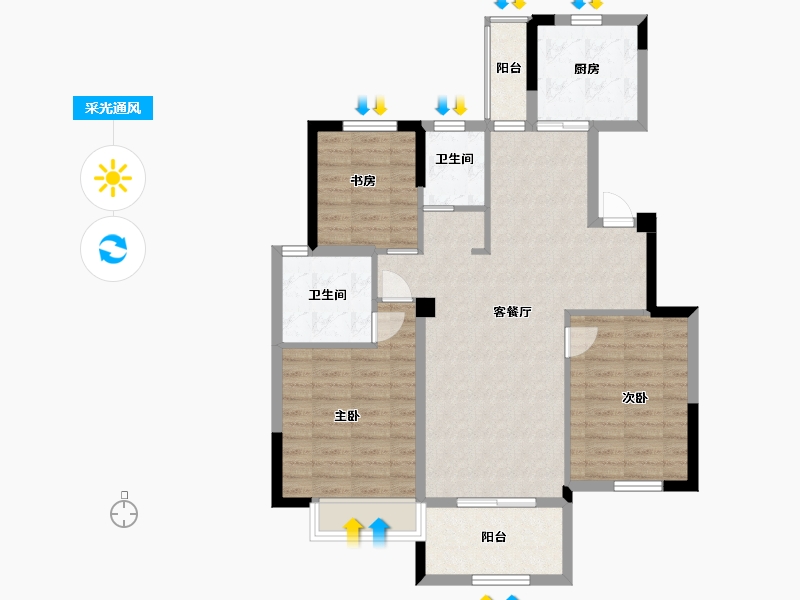 江苏省-淮安市-云河湾一期商铺-92.12-户型库-采光通风