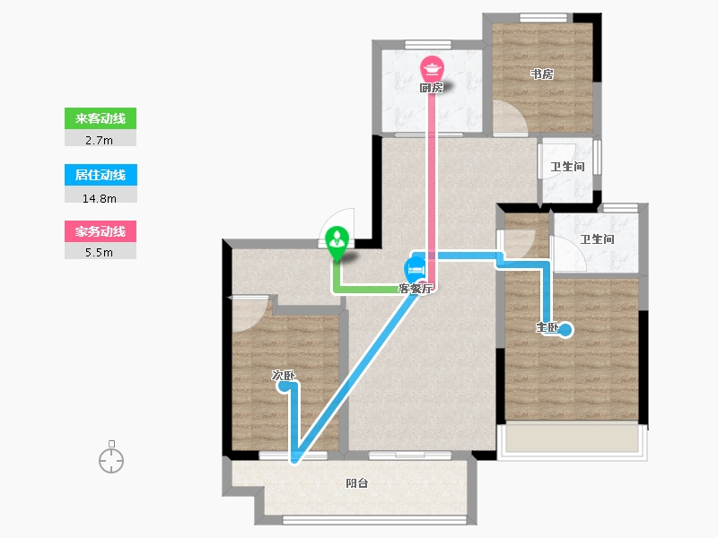 江苏省-徐州市-融创潮启东郡-95.01-户型库-动静线