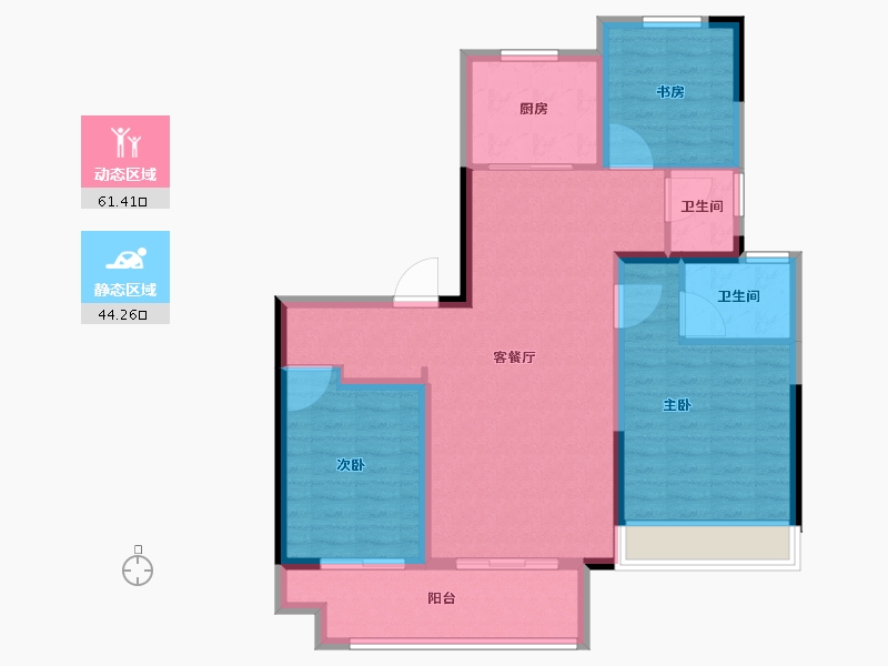 江苏省-徐州市-融创潮启东郡-95.01-户型库-动静分区