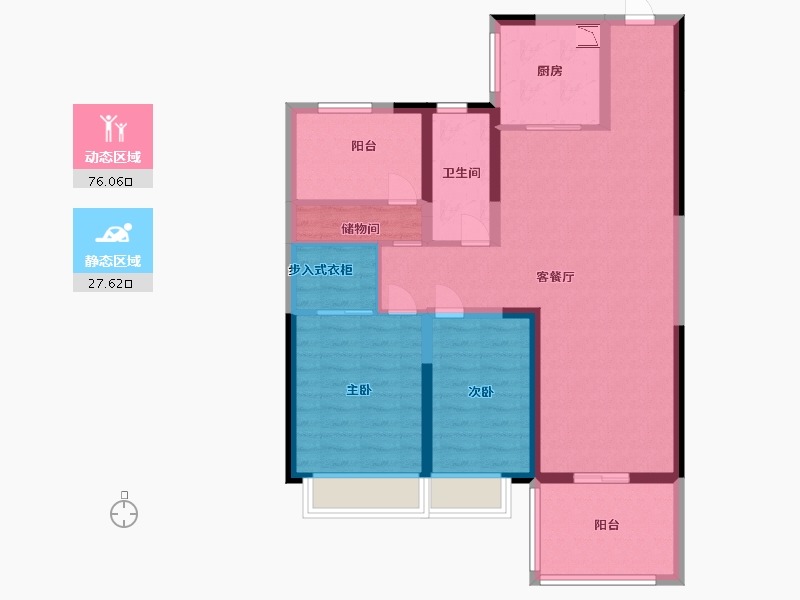 江苏省-淮安市-建华观园-公园道-92.00-户型库-动静分区