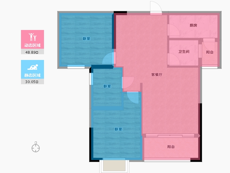 福建省-福州市-旗山领秀-70.68-户型库-动静分区